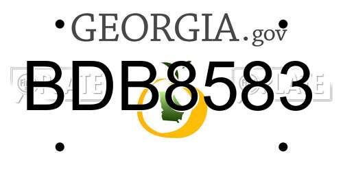 BDB8583 Georgia License Plate
