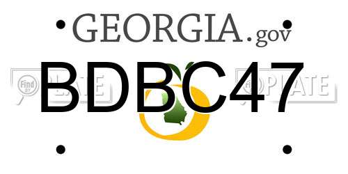BDBC47 Georgia License Plate