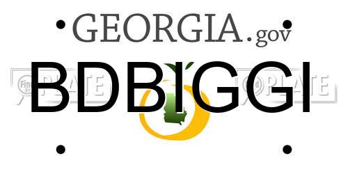 BDBIGGI Georgia License Plate