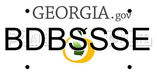 BDBSSSE Georgia License Plate