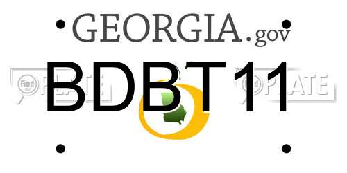 BDBT11 Georgia License Plate