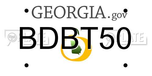 BDBT50 Georgia License Plate