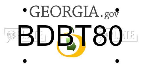 BDBT80 Georgia License Plate