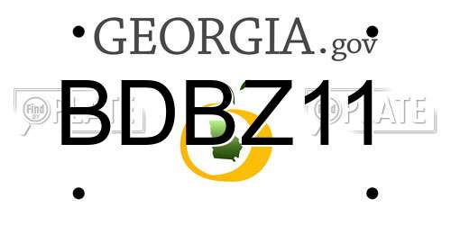 BDBZ11 Georgia License Plate