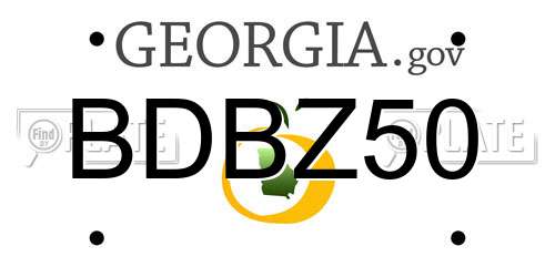 BDBZ50 Georgia License Plate