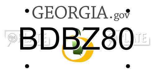 BDBZ80 Georgia License Plate