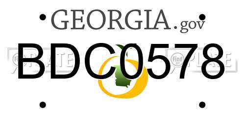 BDC0578 Georgia License Plate