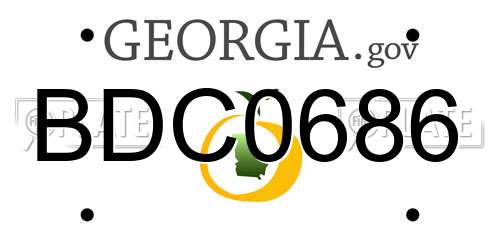 BDC0686 Georgia License Plate