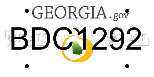 BDC1292 Georgia License Plate