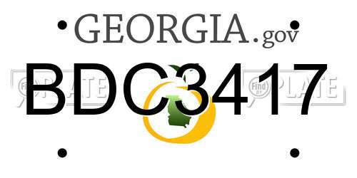 BDC3417 Georgia License Plate