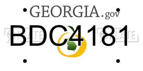 BDC4181 Georgia License Plate