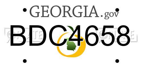 BDC4658 Georgia License Plate