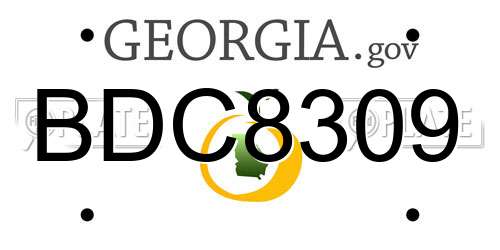 BDC8309 Georgia License Plate