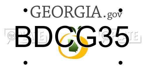 BDCG35 Georgia License Plate