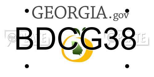 BDCG38 Georgia License Plate