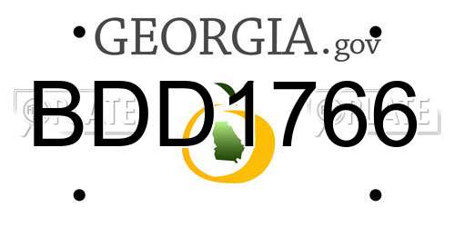 BDD1766 Georgia License Plate