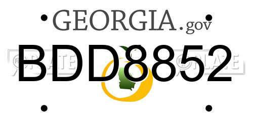 BDD8852 Georgia License Plate