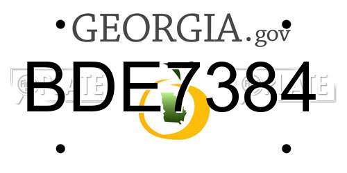BDE7384 Georgia License Plate