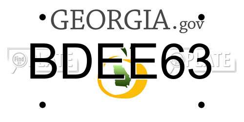 BDEE63 Georgia License Plate