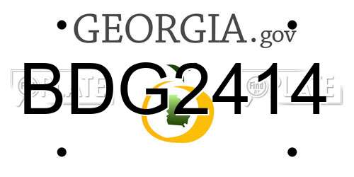 BDG2414 Georgia License Plate