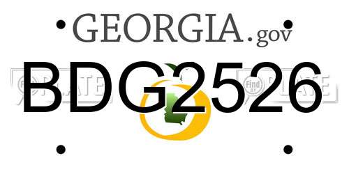 BDG2526 Georgia License Plate