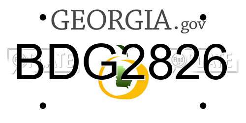 BDG2826 Georgia License Plate