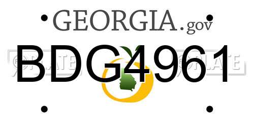 BDG4961 Georgia License Plate