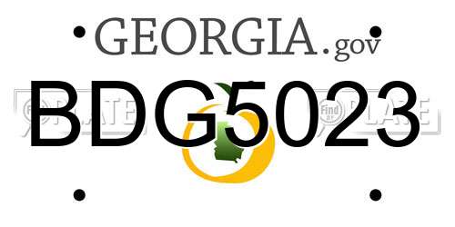 BDG5023 Georgia License Plate