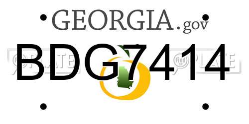 BDG7414 Georgia License Plate