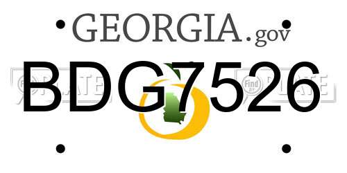 BDG7526 Georgia License Plate