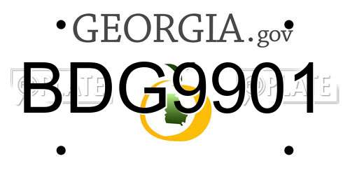 BDG9901 Georgia License Plate