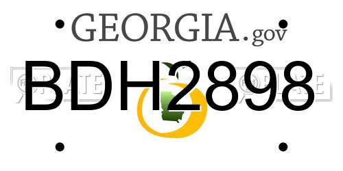 BDH2898 Georgia License Plate