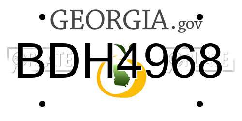 BDH4968 Georgia License Plate