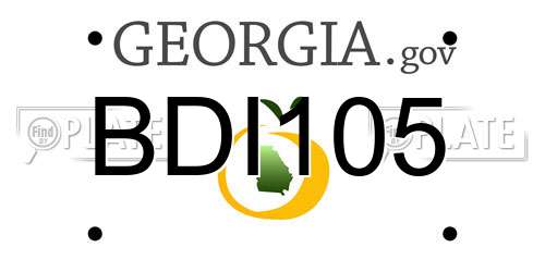 BDI105 Georgia License Plate