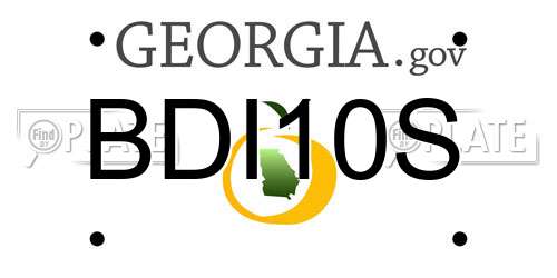 BDI10S Georgia License Plate