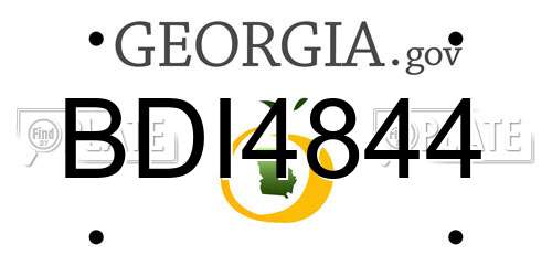 BDI4844 Georgia License Plate