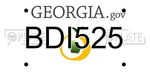 BDI525 Georgia License Plate
