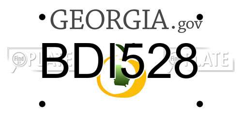 BDI528 Georgia License Plate