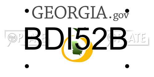 BDI52B Georgia License Plate