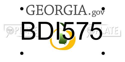 BDI575 Georgia License Plate