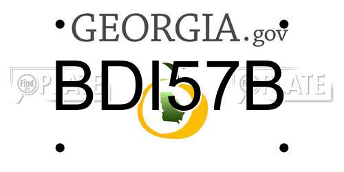 BDI57B Georgia License Plate
