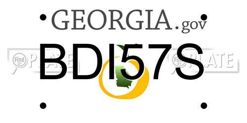 BDI57S Georgia License Plate