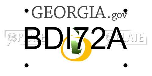 BDI72A Georgia License Plate