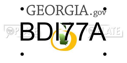 BDI77A Georgia License Plate