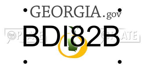 BDI82B Georgia License Plate