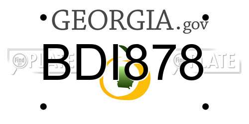 BDI878 Georgia License Plate