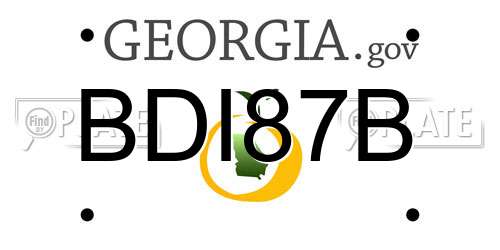 BDI87B Georgia License Plate