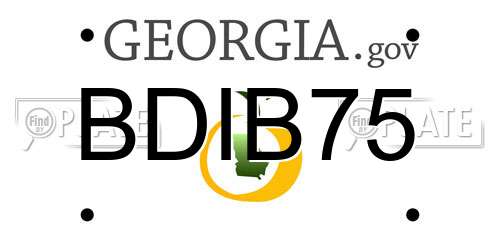 BDIB75 Georgia License Plate