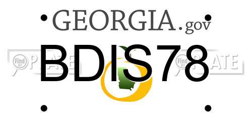 BDIS78 Georgia License Plate