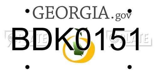 BDK0151 Georgia License Plate